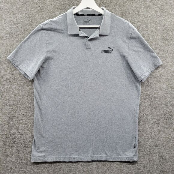 Puma Other - Puma Polo Shirt Men's XL Gray Short Sleeve Solid Logo Collar Casual